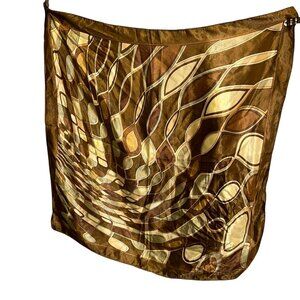 Selini brown cream vintage MCM vibe graphic print scarf